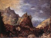 MOMPER, Joos de Mountain Scene with Bridges gs oil painting artist